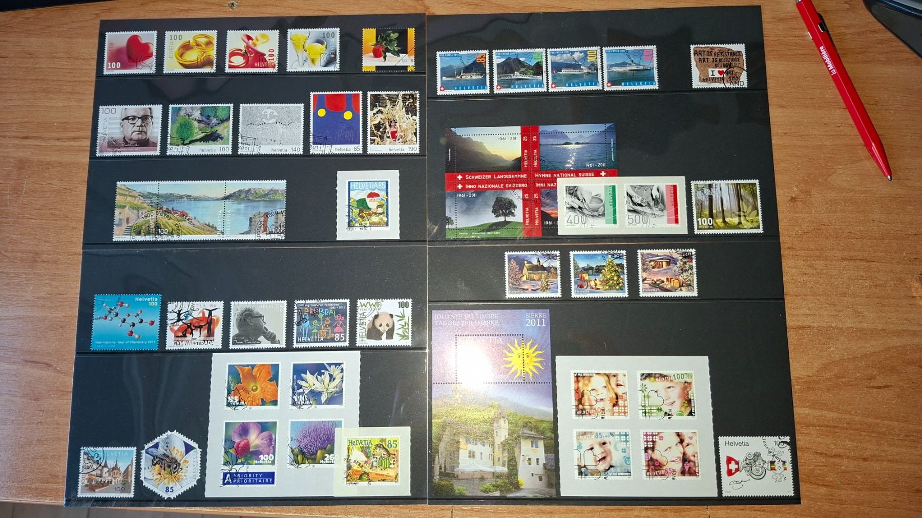 Tous les timbres: M2011 - Série complète CH 2011 1er jour – D'occasion à Trélex par Phil_Albert