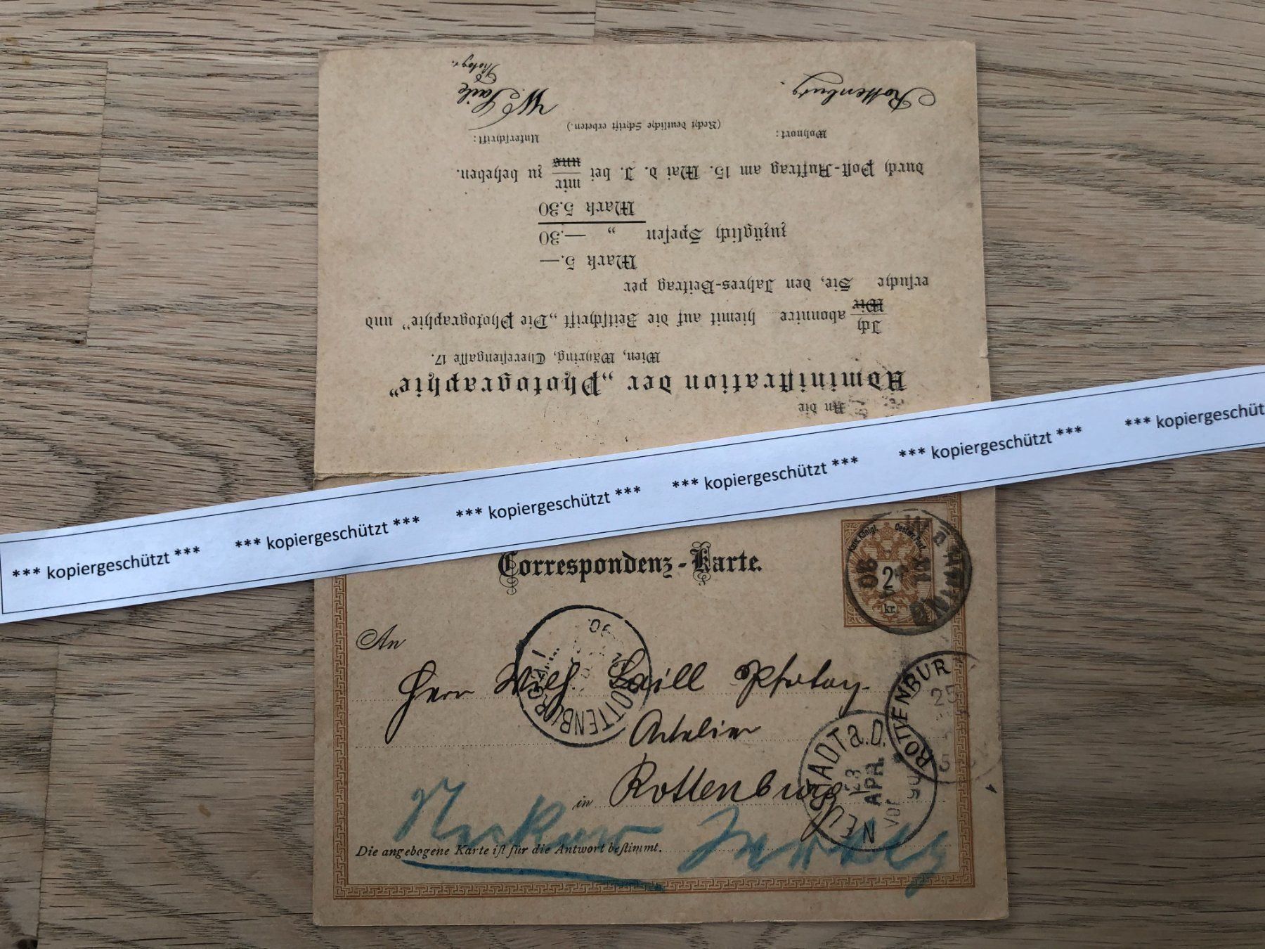 Cartoline postali: 1890 Postkarte AT - DE AK – Usato da Hefenhofen venduto da Bierinder 1