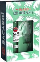 Bacardi Carta Blanca Superior White Rum Onpack mit Glas 0,7