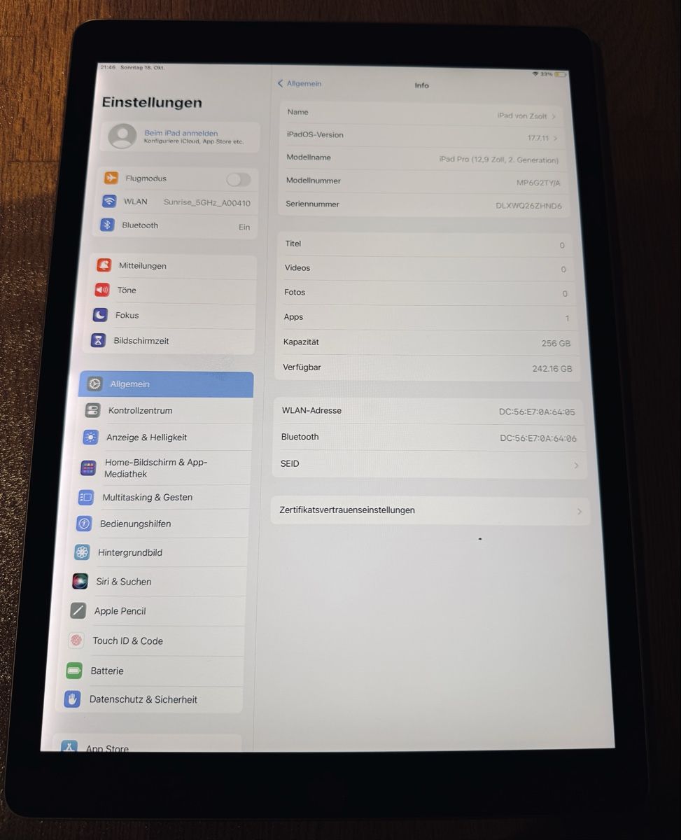 Apple Tablettes PC: iPad Pro 12,9 Generation 2 – D'occasion à Rorbas par zsoltar 2