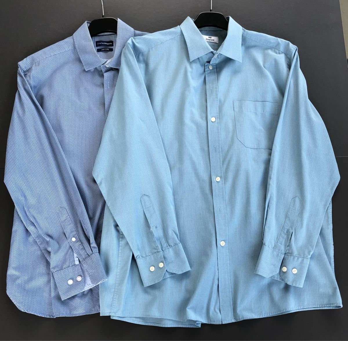 Camicie: Herren Hemd Langarm, Gr 43, 2Stk, blau – Usato da Rothrist venduto da Dluna1