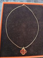 HERMES collier pendentif chaine d'ancre Isatis argent