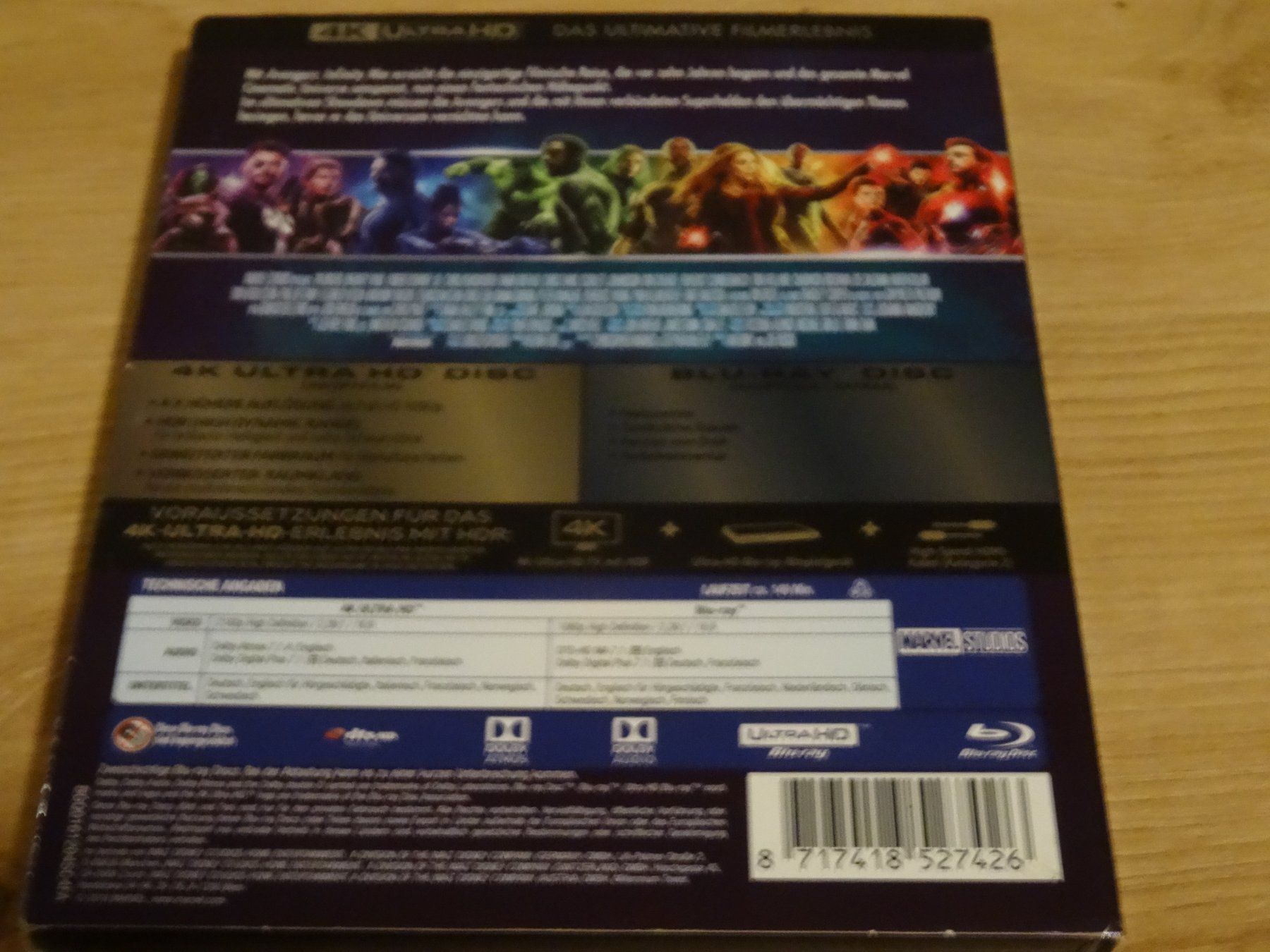 Tutti i DVDs: Avengers Infinity War 4K UHD Blu-ray – Usato da Olten venduto da Disc-Verkauf 1