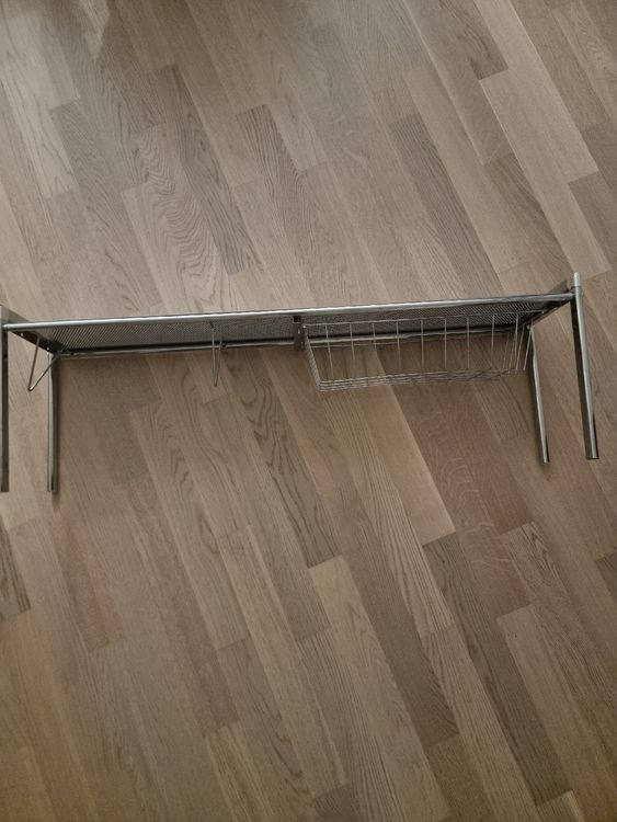 OUUTMEE 2-stöckiges Spülenunterschrank-Regal - 21x39x32,8cm Mit Ausziehbarer Unterer Ebene