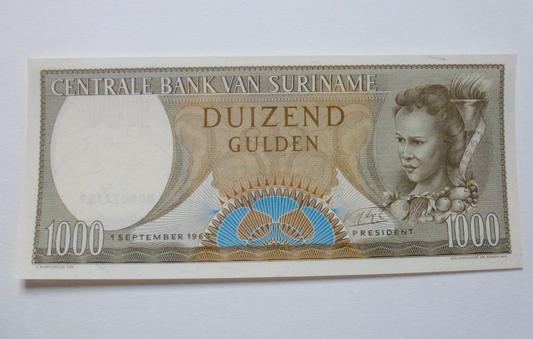 Billets de banque: Suriname ++ 1000 Gulden 1963 – D'occasion à Walkringen par Casablanca777