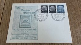 1937 Ganzsache Tag der Briefmarke mit Zudruck Deutsches Reic