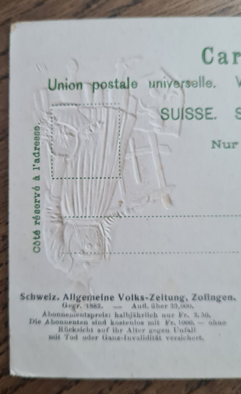 Cartoline postali: Prägekarte, Der Rheinfall mit Schaffhauserin – Usato da Ebikon venduto da Donar50 2