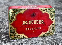 VINTAGE Blechdose BEER BYZANZ 25 Cigarettes sullana