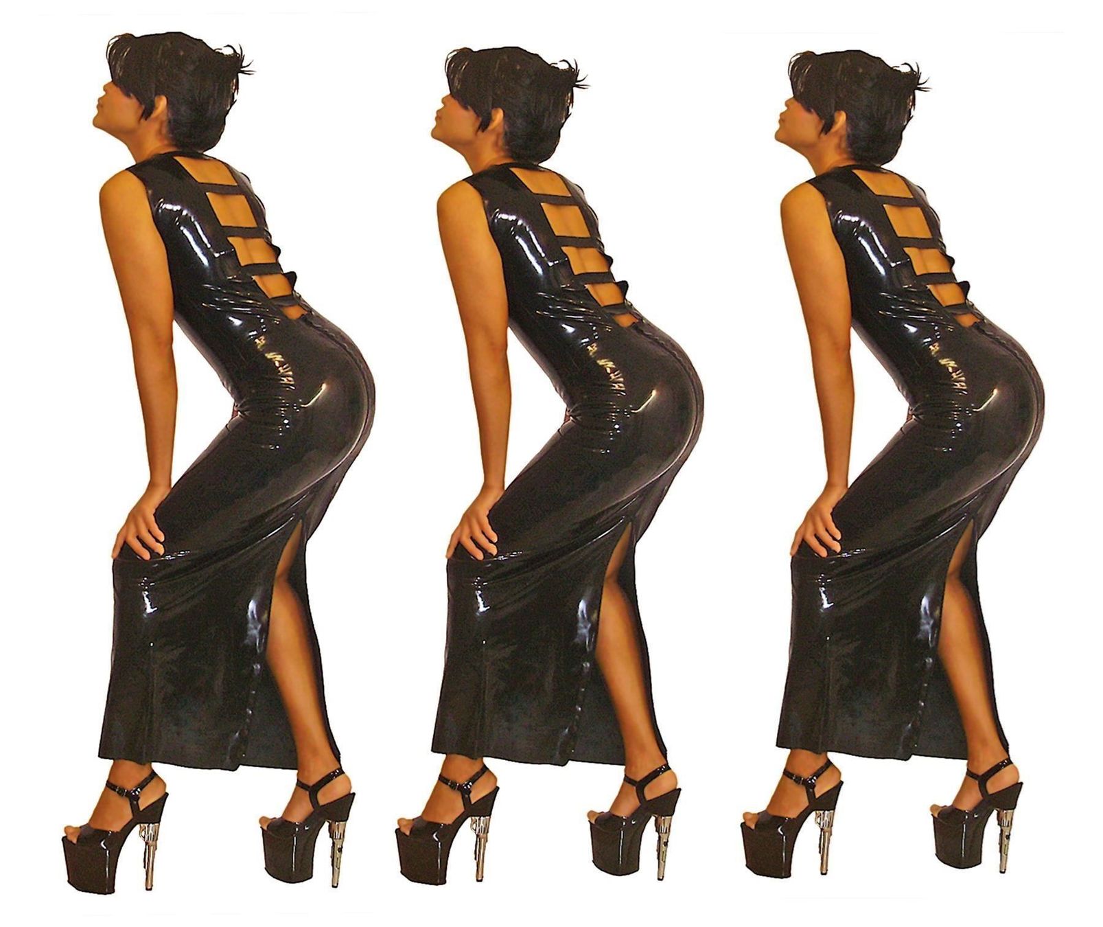Vestiti: Latex Kleid lang Schwarz od. Rot m Zip S – Nuovo e nell'imballaggio originale da Horn venduto da looksrealgood 1