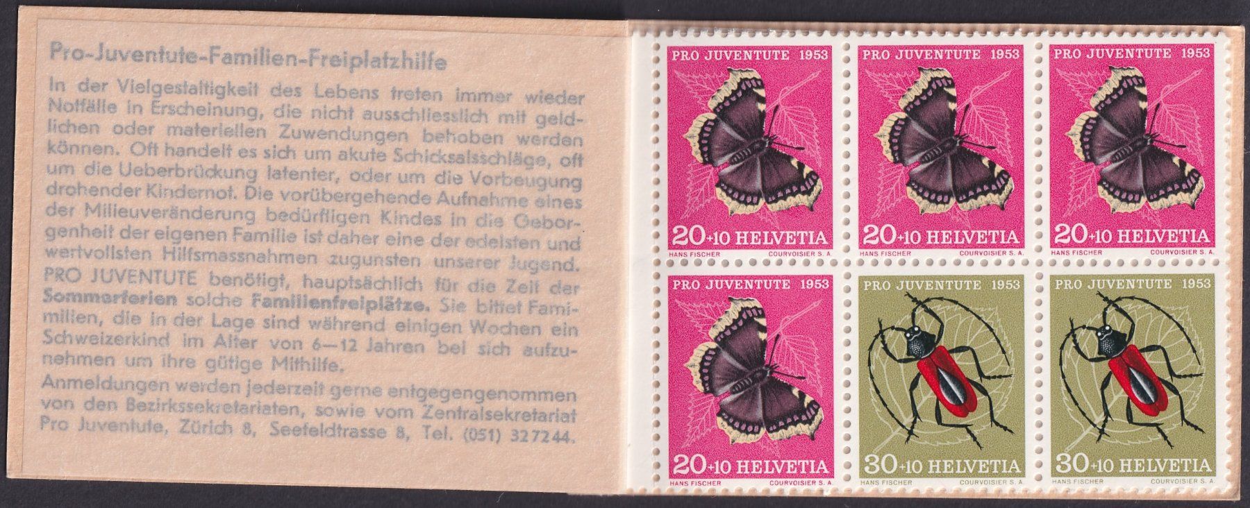 Tutti i francobolli: 1953, Markenheft Nr.2. postfrisch Pro Juventute, Kat: 140.- – Usato da Sursee venduto da Luzernerraute 1