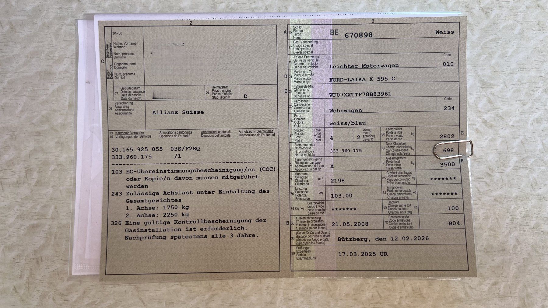 Laika Veicoli da campeggio: FORD Laika X 595 C – Usato da Aarwangen venduto da Level56 6