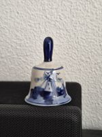 Vintage Delfter Blau Glocke – Handbemalt – Windmühle & Blume