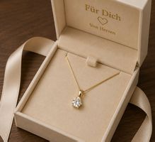 Diamant 0,10c 14k Gold-Anhänger mit Kette