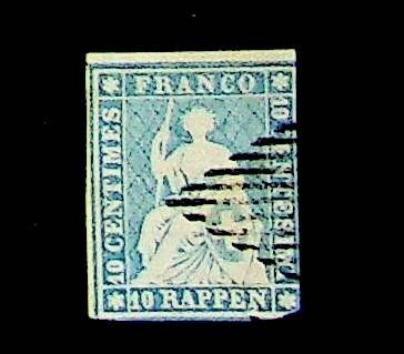 1843-1852 Kantonalmarken und Bundesmarken - Suisse N° 14 oblitéré PP AB/ 2ème choix voir scans