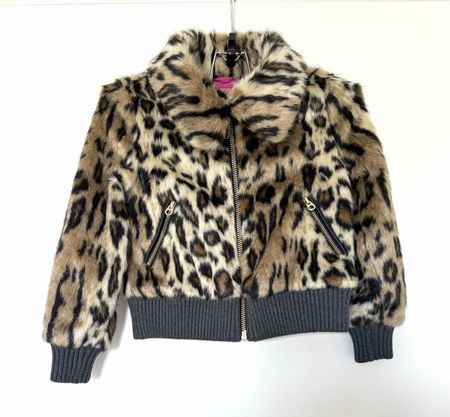 Veste Enfant fille Juicy Couture léopard fausse fourrure
