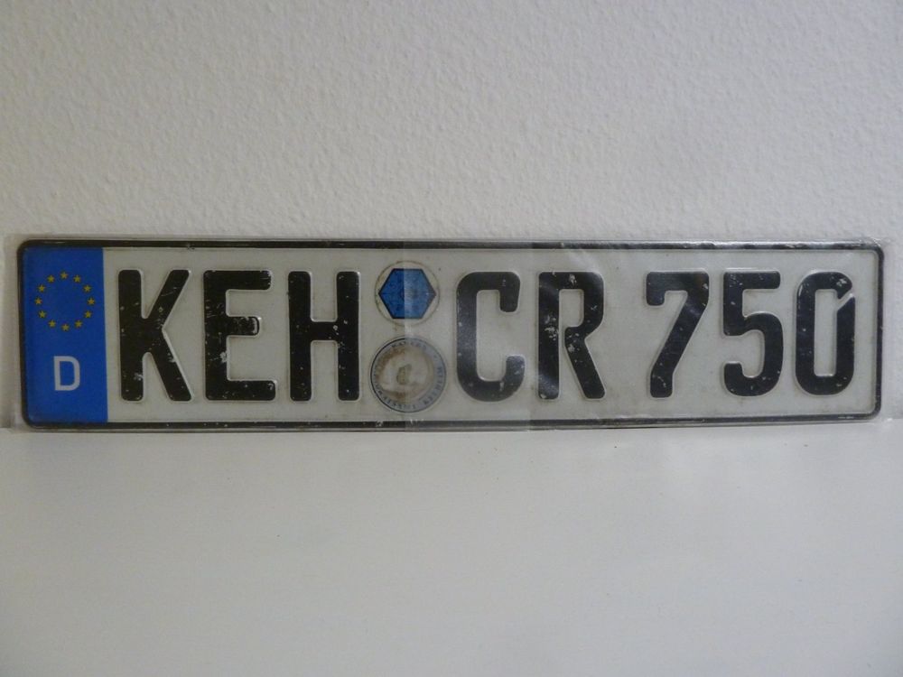 Nummernschild / KfzKennzeichen Deutschland KEH CR