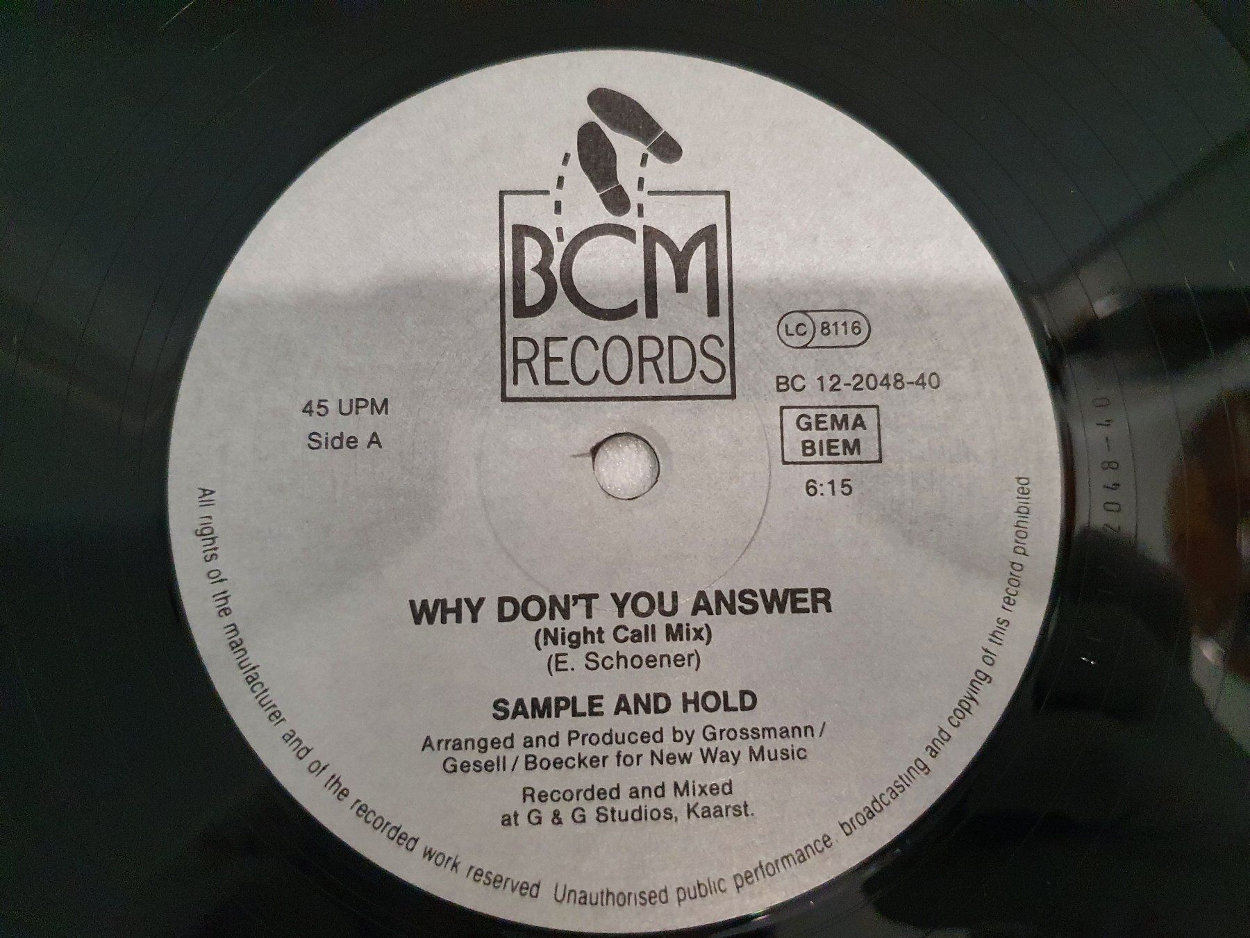 Schallplatten: Sample & Hold – Why Don't You Answer? (Maxi, House) – Gebraucht aus Uster von Vinyl-Leidenschaft 3