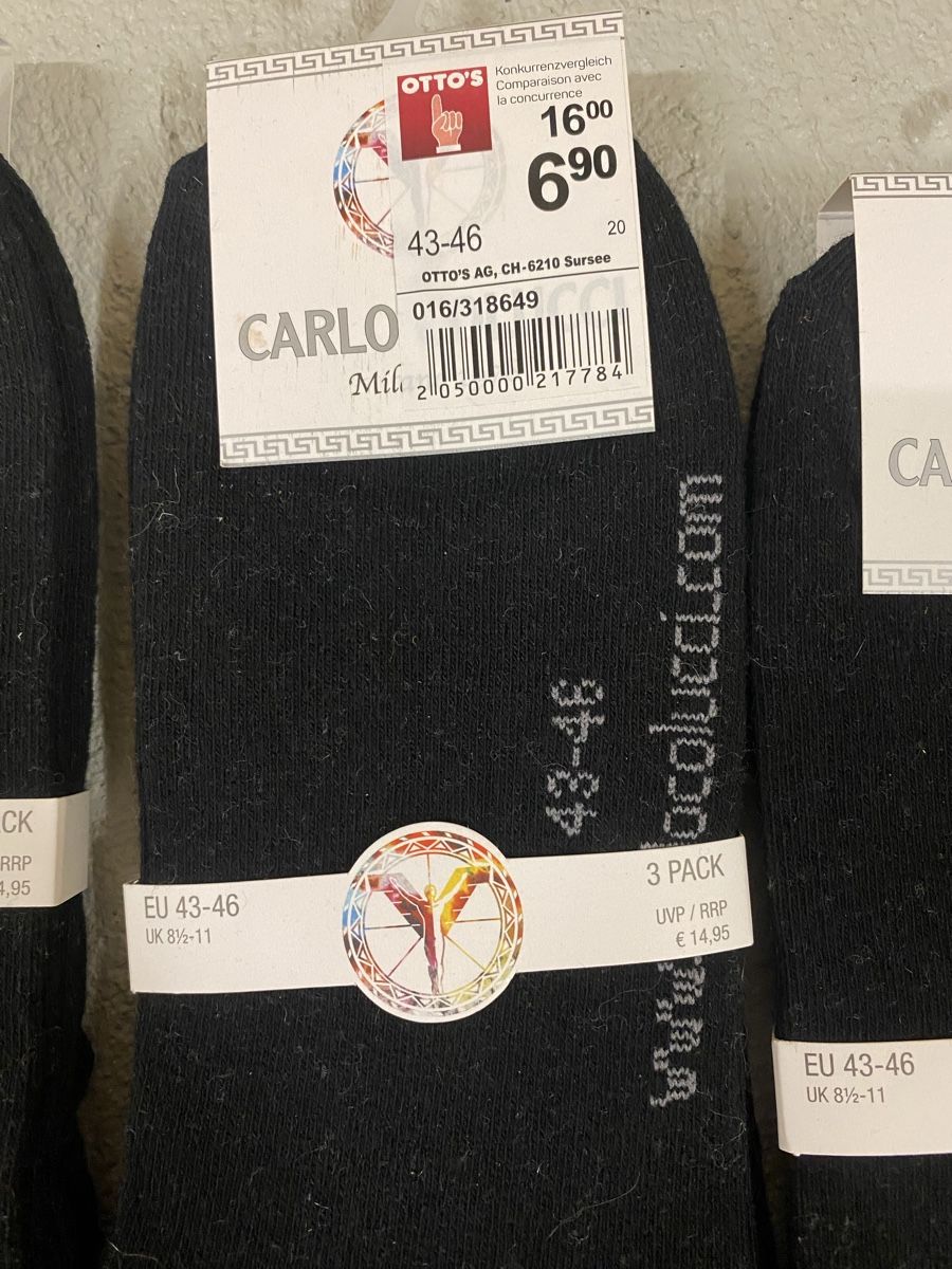 Calze: Socken Multipack 3x3 / 1x3 Carlo Colluci   – Nuovo e nell'imballaggio originale da St. Gallenkappel venduto da Luap. 2