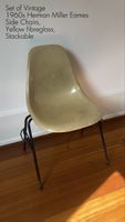 Vintage Herman Miller Eames Stuhl, 1960er, Gelb, Stapelbar
