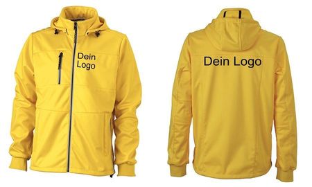 Softshell-Jacke + Logo Vorne und Hinten