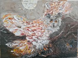 Original Owl Painting by Kail
