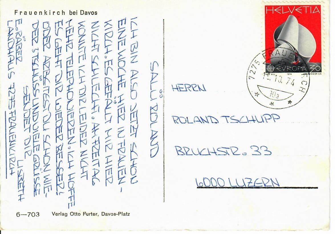 Cartoline postali: Frauenkirch bei Davos – Usato da Hochdorf venduto da Ziegel-16 1