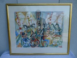 Bild Aquarell - Zirkus 68x82cm