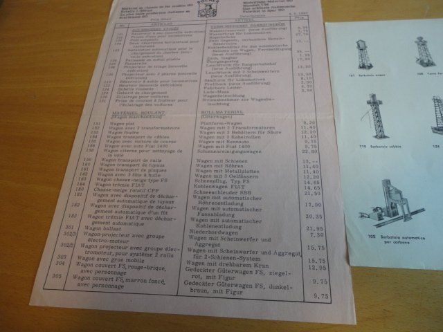 Pocher Modellini di ferrovie: Pocher Prospekt 1957 mit Preisliste – Usato da Wittenwil venduto da trixmartin 7