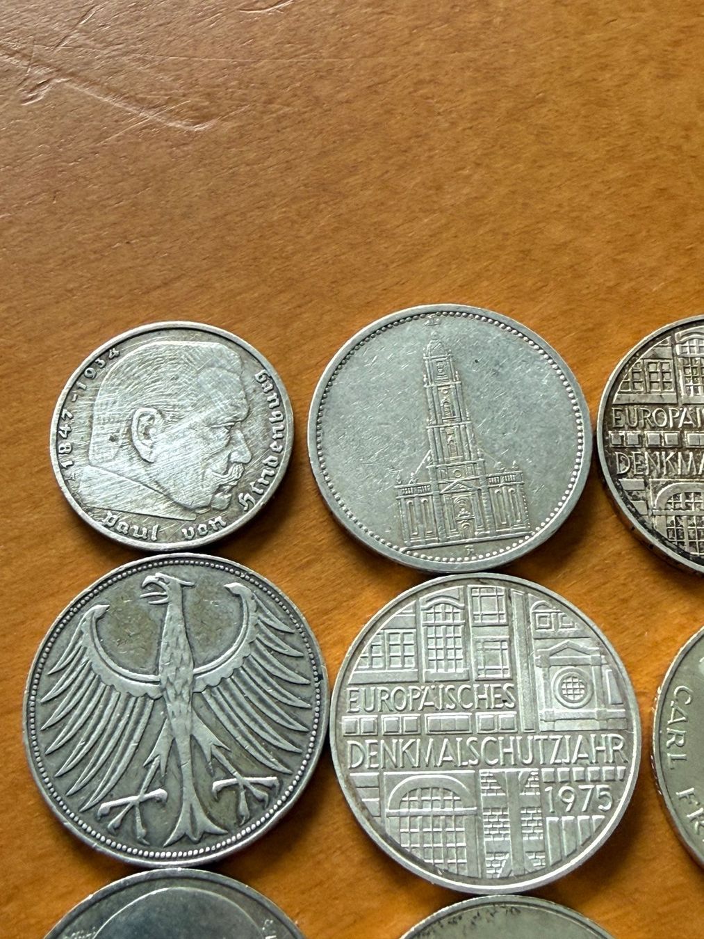 Tutti le monete: 8 x 5  Deutsche Mark, 1x 2 Deutsche Mark. Silber – Usato da Fehraltorf venduto da bruggin 3