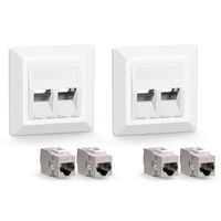 VCELINK 2Port Netzwerkdose Unterputz und CAT7 Keystone RJ45