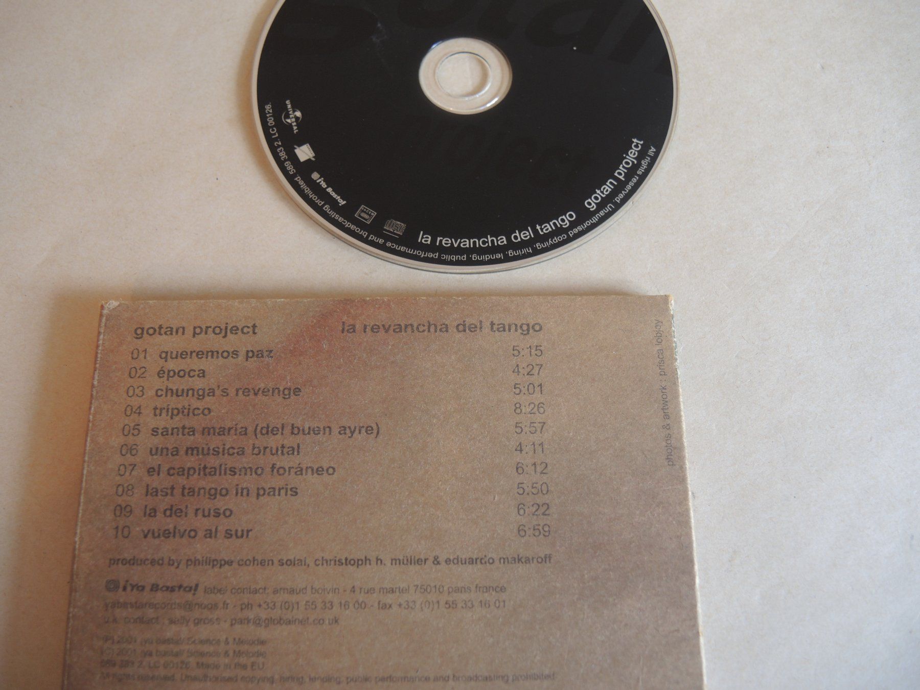 CD: CD  A GOTAN PROJECT la revancha del tango – Usato da Rorschach venduto da maeck8 3