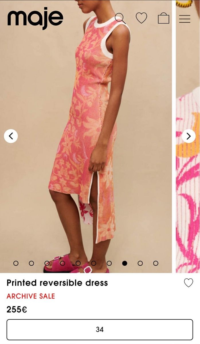 Maje Vestiti: Maje Reversible Printed Midi Dress – Usato da St.Josefen venduto da lop_lh8d
