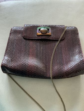Silvano Biagini Tasche Schlangen Leder Bordeaux 