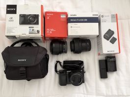 Sony a6000 + 16-50mm + 50mm f/1.8 + Sigma 30mm f/1.4 + Acc.