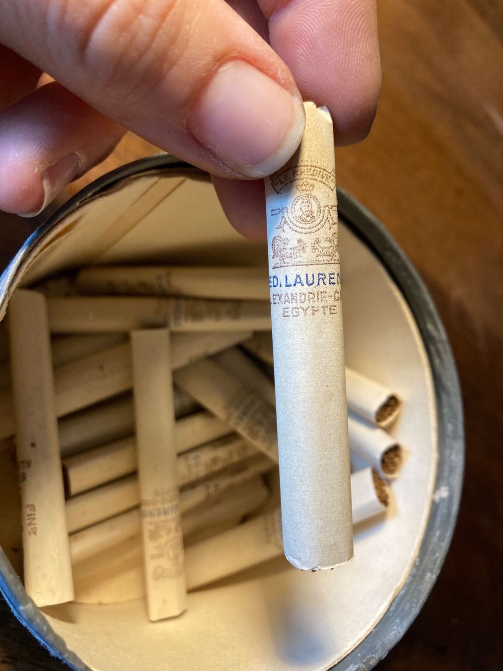 Barattoli: Blechdose Ed. Laurent Khédive N15 Cigarette Zigaretten Boite – Usato da St-Cierges venduto da LeRegain 3
