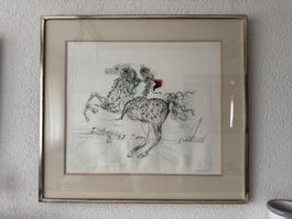 SALVADOR DALÍ "Der Reiter" handkolorierte Originalradierung