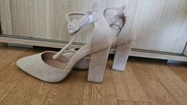 Sommer-Pumps beige, elegant, Gr. 39, Neu.
