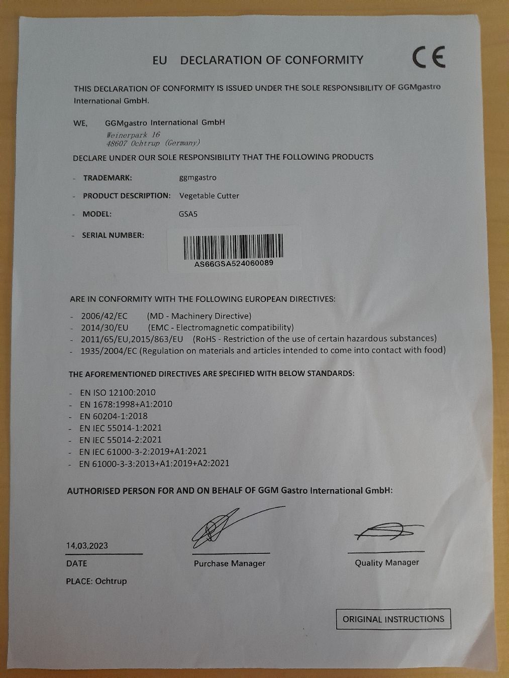 Ggm Gastro Appareils de cuisine: Ggm-Gastro GSA5 Gemüseschneider – D'occasion à Benken SG par Paul072 7