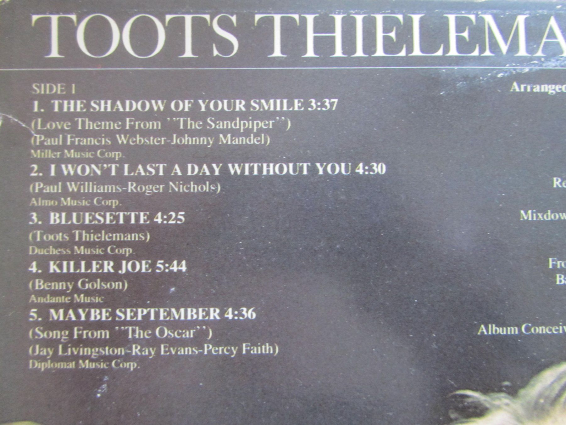 Vinyles: Toots Thielemans:   LP Slow Motion CBS 1982 – D'occasion à Seengen par mikelele 5