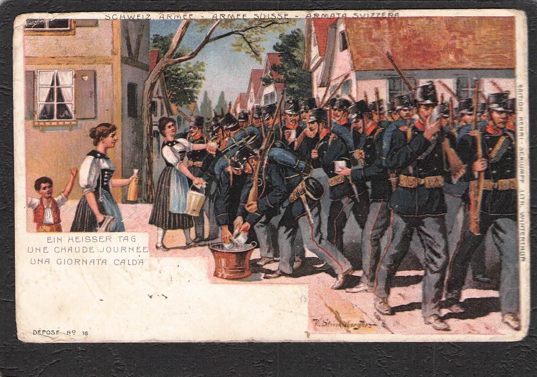Cartoline postali: -Litho Soldatengruss , 1911 – Usato da Reichenburg venduto da Pipo-67
