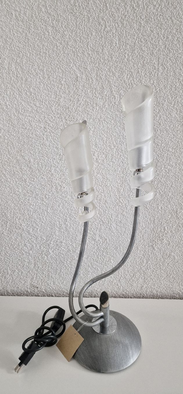 Lampade: Tischlampe Silber, Glas, Spirale – Usato da Werdenberg venduto da Siril1