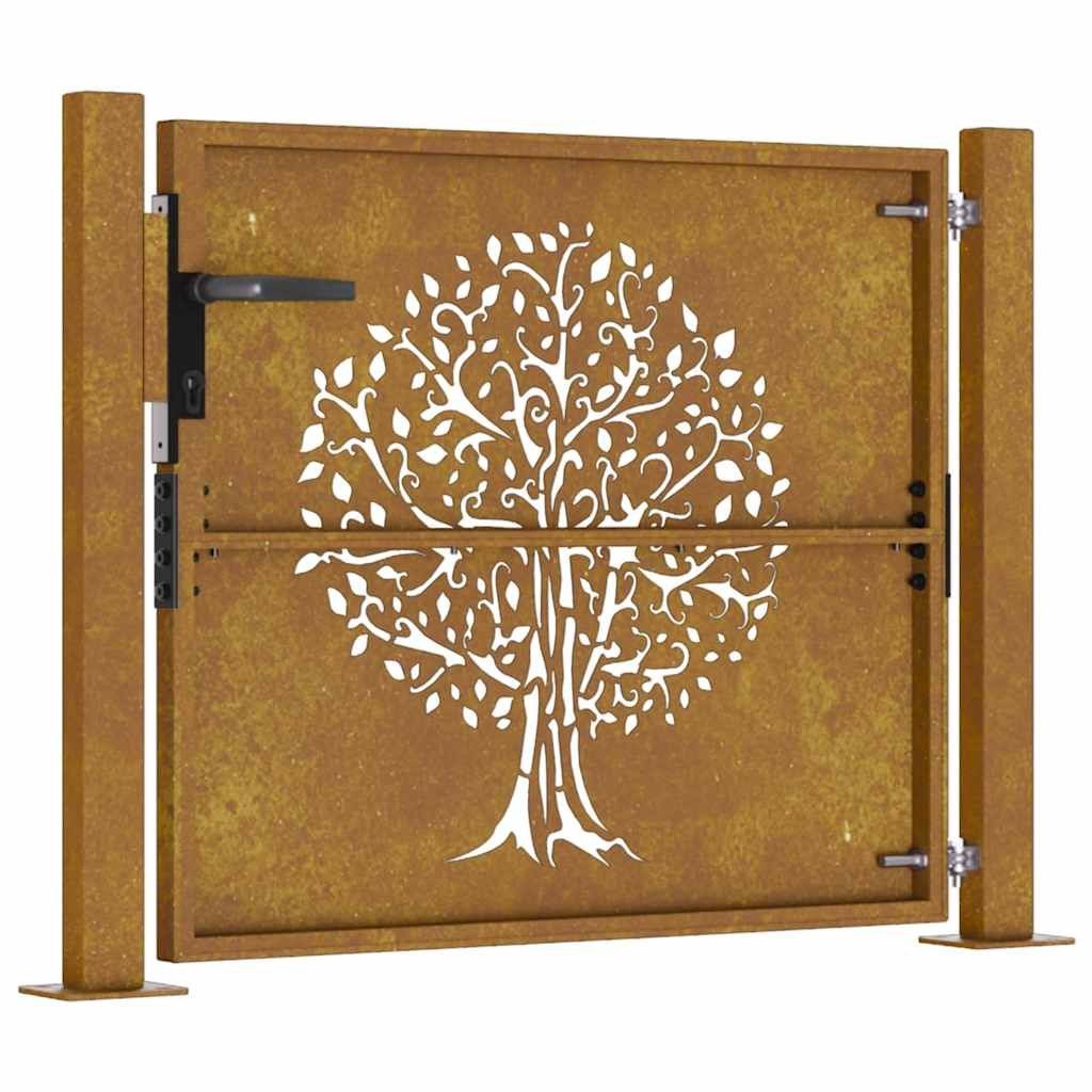 Porte: Gartentor 105x80 cm Cortenstahl Baum-Design – Nuovo e nell'imballaggio originale da Zug venduto da Cheap-Shop 2