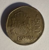 500 Peseten Münze Spanien 1988