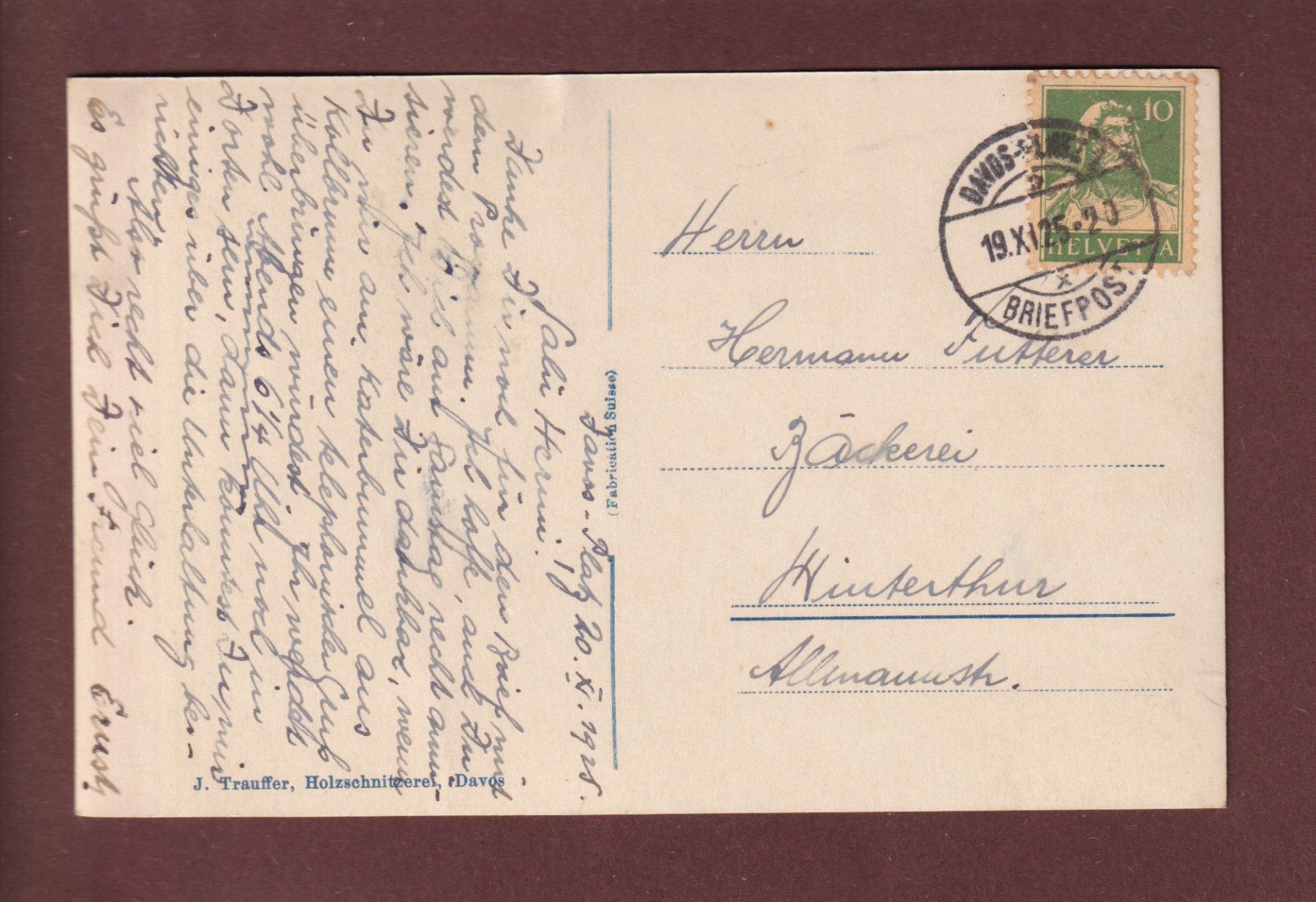 Cartes postales: DAVOS - Schatzalp eingeschneit - 1925 – D'occasion à Pully par nicecards 1