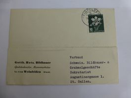 Pro Juventute 1946 Nr. 118  auf Geschäftskarte Weinfelden