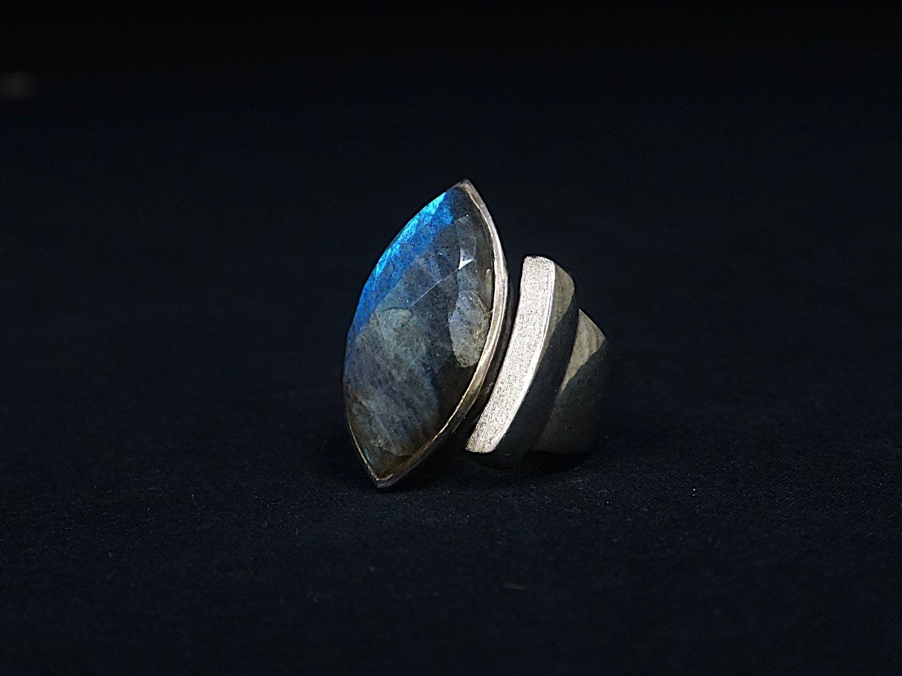 Anelli: 925 Silberring mit Labradorit Vintage – Usato da Pratteln venduto da Restwert_Pratteln 3