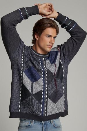 Greenfield Herren-Pullover mit geometrischem Muster - Größe