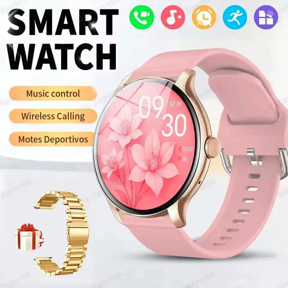 Smartwatch: Smartwatch AMOLED Bluetooth Anrufe Sportmodi NFC Rosa – Nuovo e nell'imballaggio originale da Rickenbach b. Wil venduto da Mysterion4 7