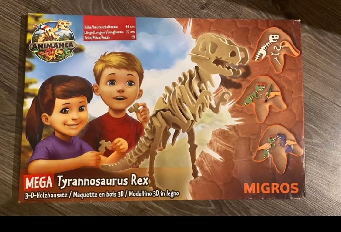 Migros Kit di costruzioni: Grand dinosaure à peindre – Nuovo e nell'imballaggio originale da Chermignon-Bas venduto da mioumiou35