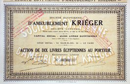 Société Egyptienne d'Ameublement Kriéger SA, Kairo - 1923